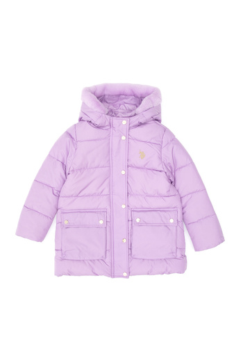 U.S. Polo Assn. Girl's Lilac Hooded Puffer Jacket 50313156-Vr034