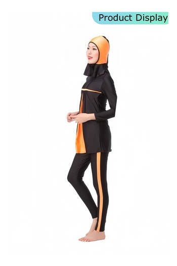 HALAMODO 3PCS Women Modest Muslim Swimsuit, Long Sleeves Swimsuits, Full Covered Swimwear, Muslim Beachwear