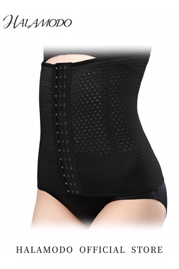HALAMODO Women's Waist Trainer Corset for Everyday Wear Steel Boned Tummy Control Body Shaper