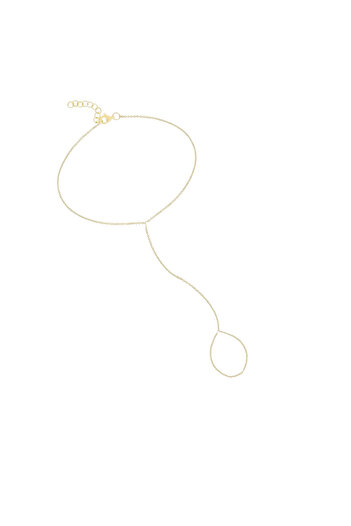 ohmygod jewelry 925 Argint Bratara cu inel din argint placat cu aur – Simple Krishna