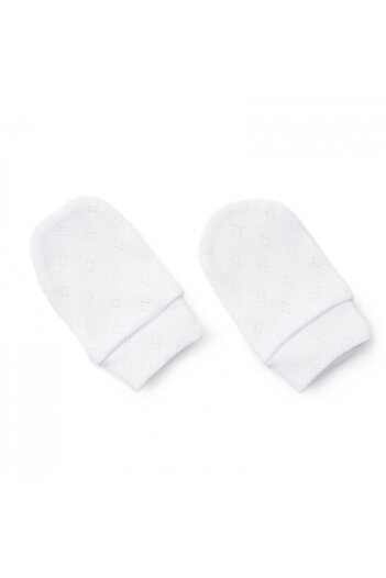 OEM Baby Mittens with Pointelle Pattern - White