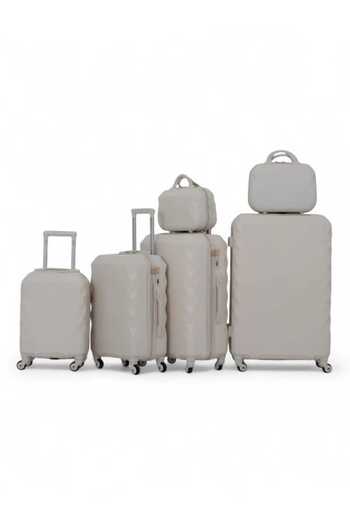 Red Sea Dabsh Bride Travel Bag Set - 6 Pieces Includes 4 Trolley Bags and 2 Makeup Bags with 360 Degree Covers