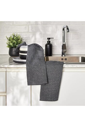 Generic Charcoal 2-Piece Kitchen Towel Set - 45x65 cm