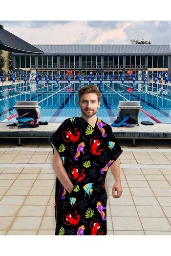 sporsuit Μπουρνούζι με κουκούλα Marine Unisex Towel Poncho για προπόνηση κολύμβησης στην πισίνα και στη θάλασσα