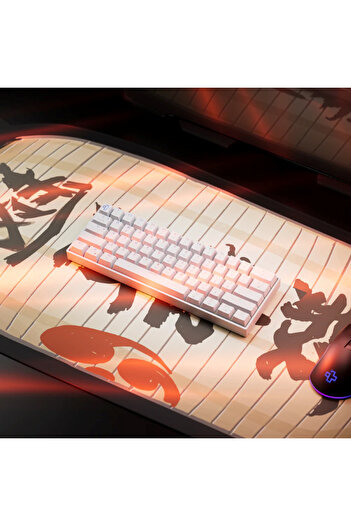 QwertyKey H61 Split Alba Red Switch Hotswap RGB Tastatura Mecanica Gaming