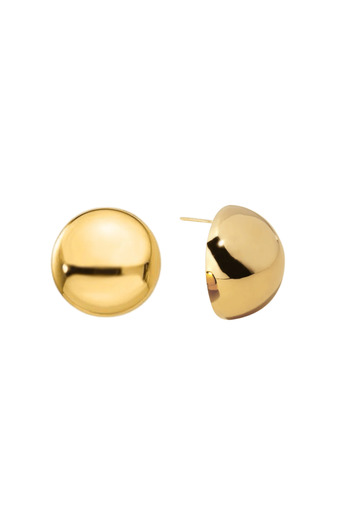 ohmygod jewelry 925 Silver Round earrings made of 925 silver plated with yellow gold - Buttons