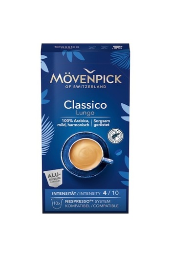 Mövenpick Movenpick Classico Lungo Coffee Capsules, Compatible with Nespresso, 10 Pieces, 57g