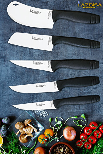 LAZBİSA Eco Serisi Mutfak Bıçak Seti Et Ekmek Sebze Pizza Salata Börek Şef Bıçağı 5 Li Set HDS-05