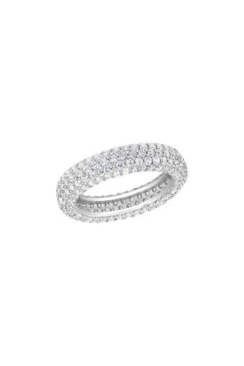 ohmygod jewelry 925 Silver 925 Silver Ring with White Zirconia Crystals - Baguette Ring