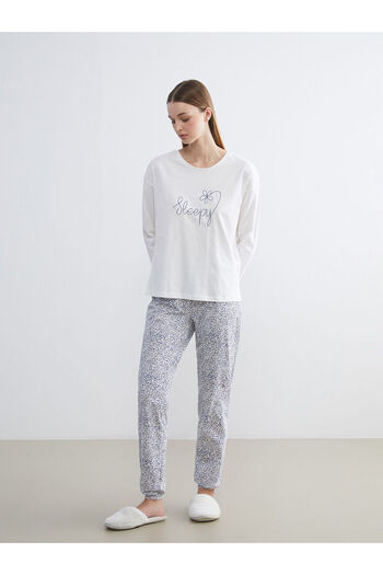 LC Waikiki Crew Neck Printed Women's Pajamas Set