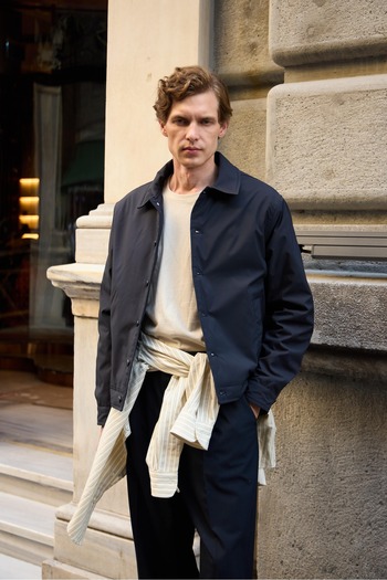 Danger Basic Men's Coat Navy Blue Jacket