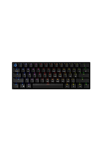 QwertyKey H61 Split Black Red Switch Hotswap RGB Mechanical Gaming Keyboard