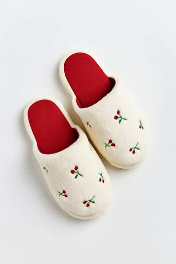 Lively Stylish Cute Women's Home Slippers Silent Lightweight Soft Sole Embroidered