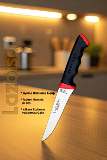 LAZBİSA Soft Serisi Mutfak Bıçak Seti Et Ekmek Sebze Pizza Salata Börek Şef Bıçağı 3 Lü Set HDS-15