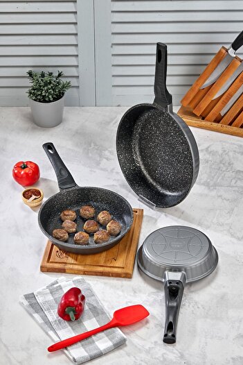 Cooker 3-Piece Cast Granite Pan Set (20–24–28 cm)