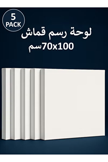 Taimi قماش قطني مشدود مسبقًا مقاس 100×70 سم - 5 قطع للرسم بالأكريليك والزيت