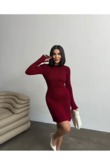 Paydey Kışlık Fitilli Triko Elbise