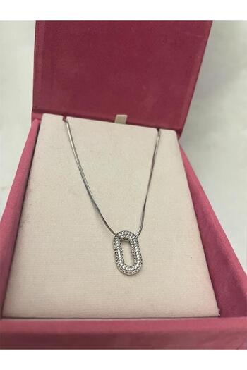 denars jewelry Stainless Steel Shiny Zircon Stone 0 Model Women Necklace - Elegant Design Complements Your Elegance