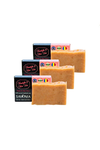 Savonia Set of 3 - Rose and Aloe Vera Soap,