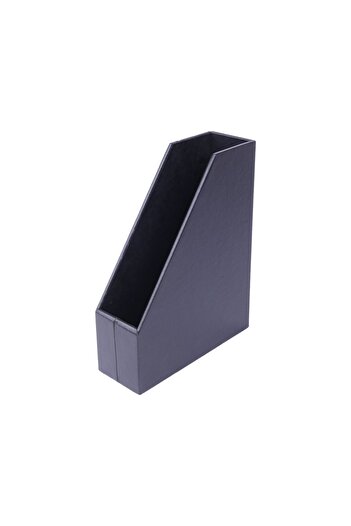 Makroofis Leather Covered Office Magazine Rack |   Stylish and Decorative Magazine Holder – Desk Organizer
