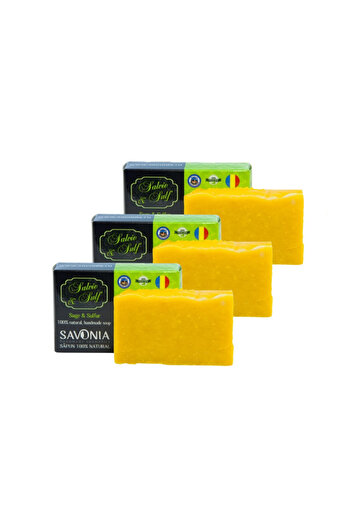 Savonia Set of 3 - Sage and Sulfur Soap,