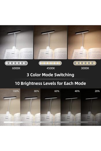 Generic iFalarila Book Light Rechargeable Book Lights for Reading at Night in Bed with 3 Color & 10 Brightne