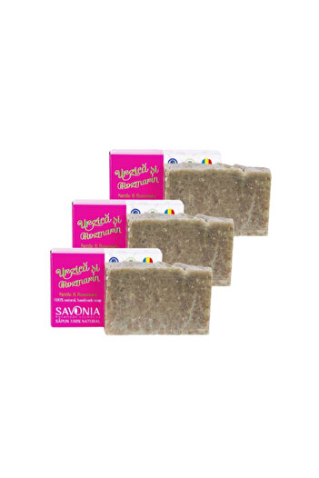 Savonia Set of 3 - Nettle and Rosemary Solid Shampoo,