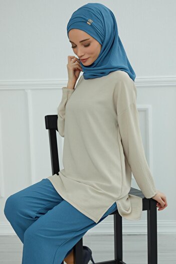 Aisha's Design Accessory Detailed Aerobin Shawl, Cps-94, Indigo