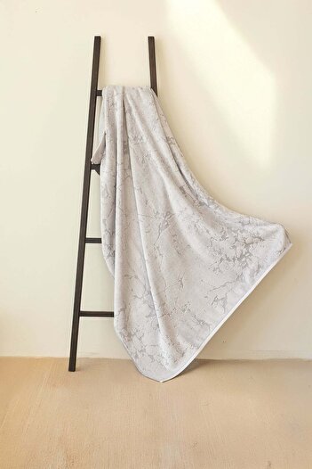 İrya Marble 100% Cotton Jacquard Large Bath Towel 90X150 cm Gray