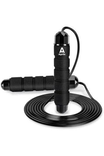 Deli Agnite Pro Weighted Jump Rope – Adjustable 2.8m Steel Wire Skipping Rope with Foam Handles fo