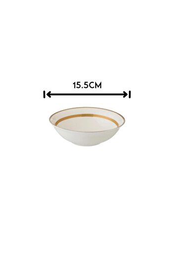 ORIAN White and gold porcelain yogurt soup set with delicate patterns, size 15.5 cm, 6 pieces