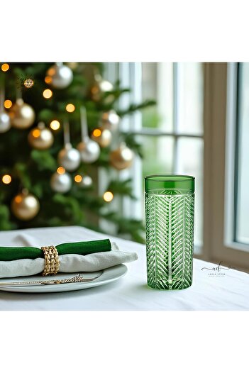 AKDEN STORE Colorful 6-Piece Crystal Decor Water Glass, Soft Drink Glass