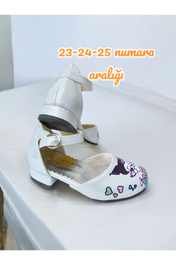 pediashoes Kuromi Girls' Silver Color Mini-Heel Evening Shoes