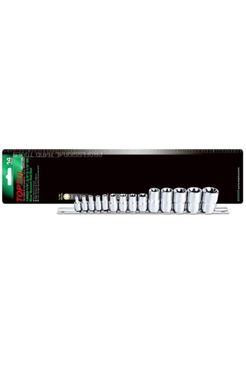 TOPTUL GAAR1402 socket wrench set, 1/4 inch, 3/8 inch, 1/2 inch, wrench size E4-E24
