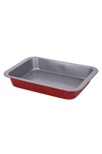 Voltz Oliver OV51222RM Baking Tray, 34 cm, Marble Coating, Red