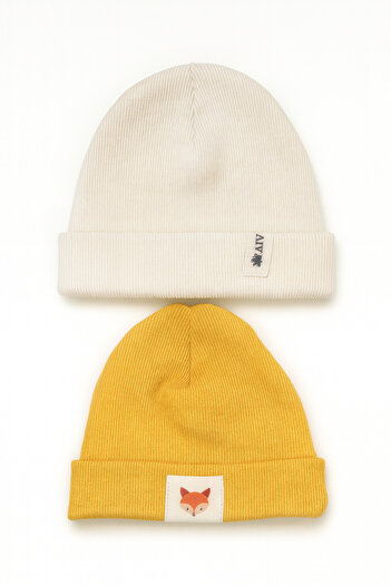 anna sofie New 1-5 Years Old 2-Piece Ribbed Beanie Set