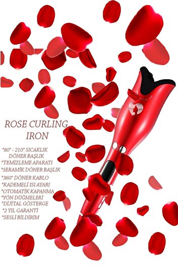 PRODİVA Red Rose Döner Başlıklı Saç Kıvırma Maşası FM