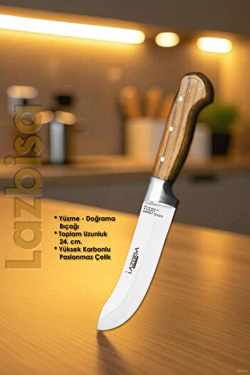 LAZBİSA Hand Craft Mutfak Bıçak Seti Et Ekmek Sebze Salata Börek Bıçağı 3 Lü Set HDS-30