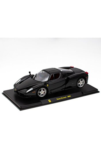 BBURAGO Ferrari Enzo Ferrari Black with Plexiglass Display Case - 1/24