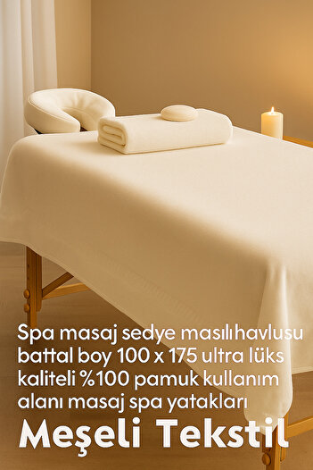 MEŞELİ TEKSTİL 2-Piece Massage Spa Clinic Polikinlik Stretcher Towel Extra Large Size 100X175 |   100% Cotton Ultra Luxurious Thick