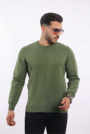 rugatchi Men's Crew Neck Classic Plain Knitwear — 100% Cotton, Stylish & Comfortable Sweater