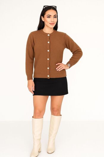 Home 1008 - Pearl Button Premium Wool Short Cardigan