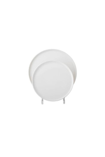 ORIAN Luxury 16-piece plain round white porcelain dining set