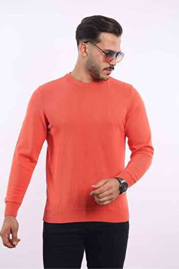 rugatchi Men's Crew Neck Classic Plain Knitwear — 100% Cotton, Stylish & Comfortable Sweater