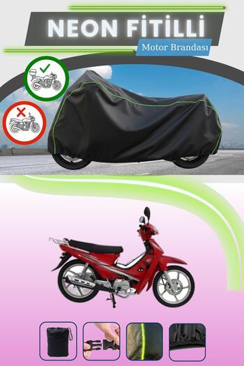 Cemku Shade Black Rear Bag Compatible Neon Fitilli Mondial 100 Mfm Compatible Motorcycle Tarpaulin