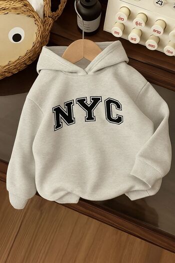BENROMA 3 НИТКОВИЙ ПЕНСИЙНИЙ NYC З НАДРУКОМ УНІСЕКС ДИТЯЧИЙ СВІТШОТ З КАПЮШОНОМ