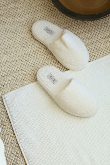 İrya Solena 100% Cotton Unisex Towel Slippers Ecru