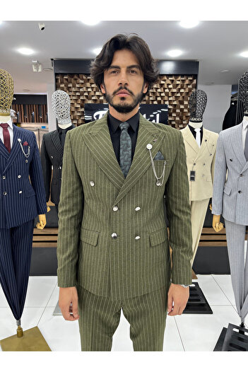 Twenhil Slim Fit Double Breasted Suit