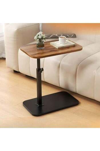 Generic Jegiro Side Tables in C Shape, Adjustable Height, 360 Degree Rotating Tabletop, Slides Under Nursing