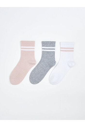 LC Waikiki Create Your Style from Uzg Store |   Striped Girls' Socks 3-Piece Set